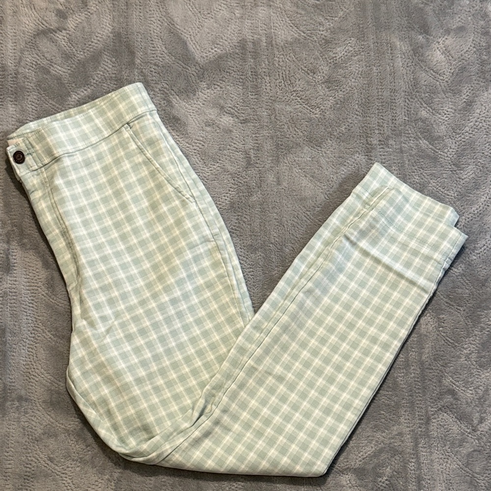 Hollister Light Sage Plaid Button-Down Shirt